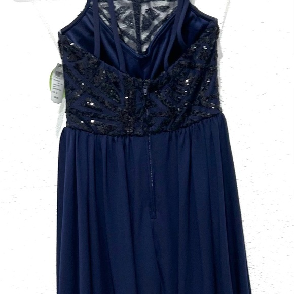 Speechless Midnight sequin halter Blue mini Dress 3 - Picture 5 of 9